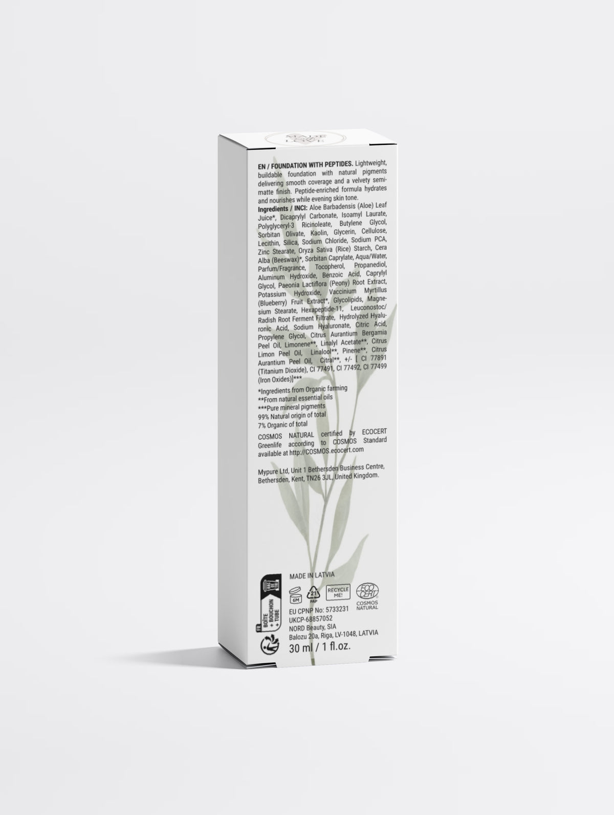 Foundation with Peptides, 10 Light Warm